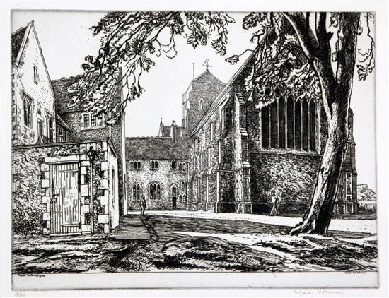 Edgar Holloway (1914-2008) Hurstpierpoint College 1976 203 x 268mm (5)